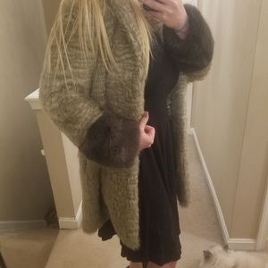 Tan Faux Fur Coat Small